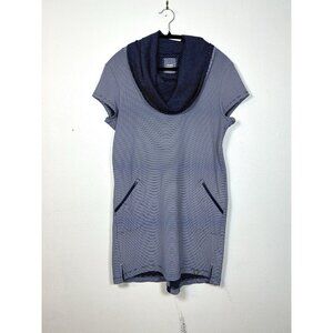 Title Nine Womens Layli Cowl Neck Short Sleeve Mini Athletic Dress Size M Blue